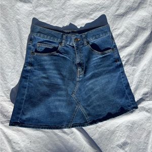 Zara Classic High Waisted Denim Mini Skirt